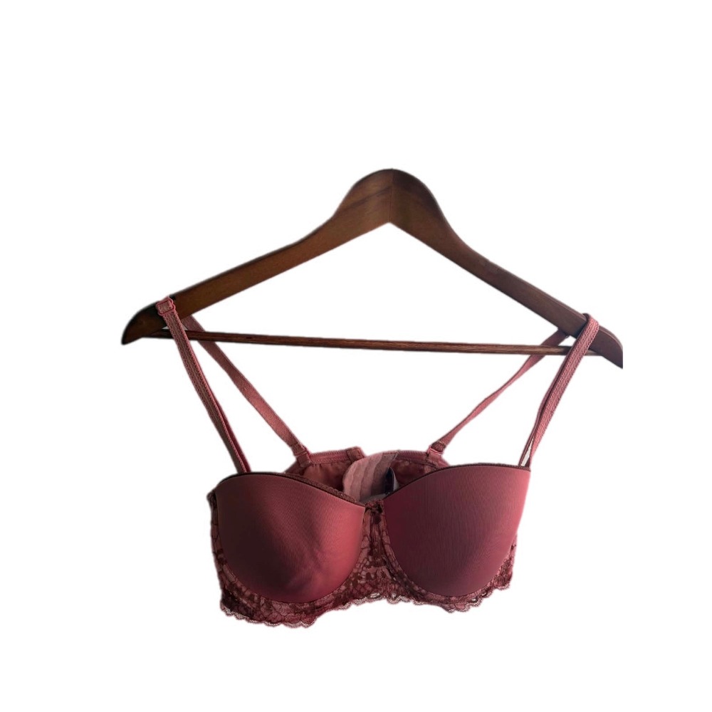 Adore Me Balconette Bra Womens 36C Pink Good Lace Trim Convertible BR-07915-BAL